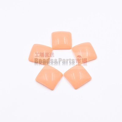 樹脂貼付けパーツ 四角形 24x24mm ピンクベージュ【50ヶ(約195g)】