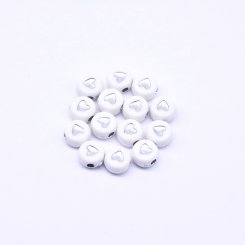アクリル丸型ビーズ ハート付き シルバー 4×7mm【約3600-3700ヶ】