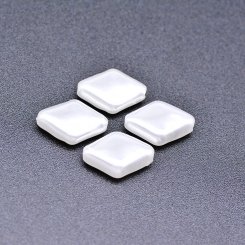 ABS製 パールビーズ 菱形 パールホワイト 10×13mm 【100ヶ】