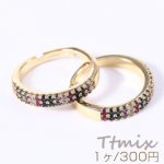 高品質ジルコニアリング 指輪 デザイン 幅約3.8mm ゴールド【1ヶ】