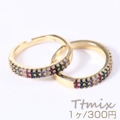 高品質ジルコニアリング 指輪 デザイン 幅約3.8mm ゴールド【1ヶ】