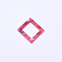 アクリルチャーム 菱形 ライトレッド 44×54mm【20ヶ】