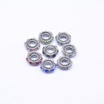 ロンデルビーズ リング ラインストーン付き シルバー 5×11mm【20ヶ】