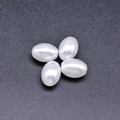 ABS製 パールビーズ オーバル パールホワイト 8×10mm 【100ヶ】