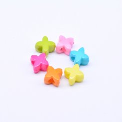 アクリルビーズ 四角星型 カラーミックス 9×11mm 【500g】