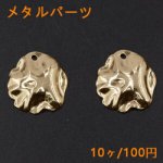 メタルパーツ プレート 不規則 1穴 24×27mm ゴールド【10ヶ】