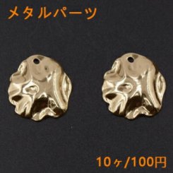 メタルパーツ プレート 不規則 1穴 24×27mm ゴールド【10ヶ】