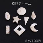 樹脂チャーム 全8種 ベージュ（8ヶ）