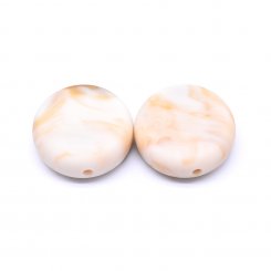 アクリルビーズ 丸型 ベージュ 7×32mm【100ヶ】