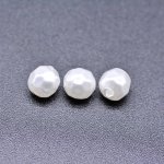 ABS製 パールビーズ 丸型カット パールホワイト 6×6mm 【100ヶ】