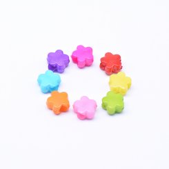 アクリルビーズ 五弁花 横穴 カラーミックス 6×10mm 【500g（約1785ヶ）】
