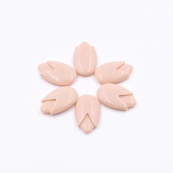 樹脂貼付けパーツ フラワー型 29x18mm ピンクベージュ【50ヶ(約100g)】