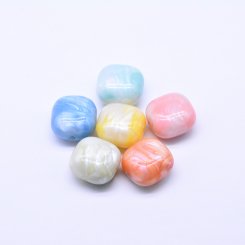 アクリルビーズ クリアカラー コイン 26×28mm 全8色【100ヶ】