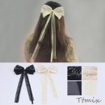 ヘアバレッタ ヘアアクセサリー リボン 20×37cm（1ヶ）