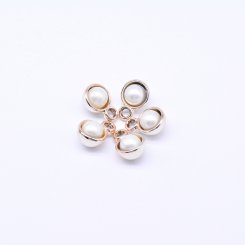 アクリルチャーム パール付き 丸型 ピンクゴールド 11×16mm【50ヶ】