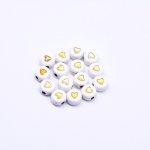 アクリル丸型ビーズ ハート付き ゴールド 4×7mm【約3600-3700ヶ】
