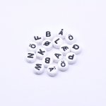 アクリル丸型アルファベットビーズ ブラック 4×7mm【約3600-3700ヶ】