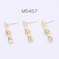 デザインピアスパーツ スティック ツイスト 1穴 5×22mm ゴールド【4ヶ】