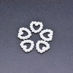 アクリルパーツ デコパーツ ハート パール風 ホワイト11×12mm【100g（約620ヶ）】