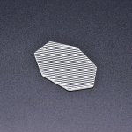 アクリルチャーム 七角形 半クリア ストライプ ホワイト 33×46mm【50ヶ】