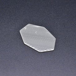 アクリルチャーム 七角形 半クリア ストライプ ホワイト 33×46mm【50ヶ】