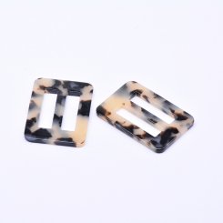 アクリルパーツ 長方形 べっこう風 ベージュ 30×42mm【20ヶ】