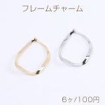 メタルフレームチャーム メタルチャーム 不規則オーバル 1カン付き 27×38mm（6ヶ）