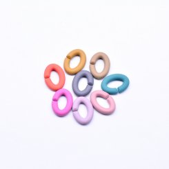 アクリルチェーンパーツ オーバル スクラブ カラフル 11×16mm 【100ヶ】