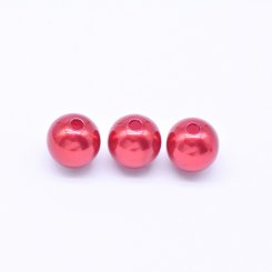 アクリルビーズ 丸型 レッド 7×8mm 【100ヶ】
