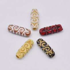 アクリルビーズ アンティーク調 角柱 9×25mm【500g】