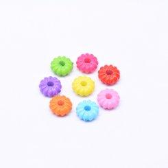 アクリルビーズ ドーナツ カラーミックス 3×8mm 【500g（約2941ヶ）】