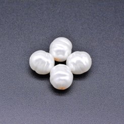 ABS製 パールビーズ オーバル パールホワイト13×14mm 【100ヶ】