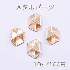 メタルパーツ 六角形 12×17mm ゴールド【10ヶ】