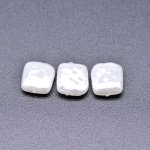 ABS製 パールビーズ 方形 パールホワイト 10×11mm 【100ヶ】
