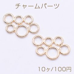 チャームパーツ 6連リング 18×28mm コネクター ゴールド【10ヶ】