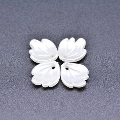 アクリルチャーム 葉形 パールホワイト 11×12mm 【100ヶ】