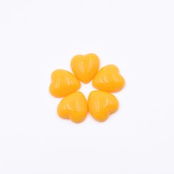 樹脂貼付けパーツ ハート型 15x15mm オレンジ【50ヶ(約42g)】