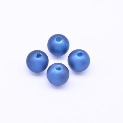 アクリルビーズ 丸型 ブルー9×10mm 【100ヶ】
