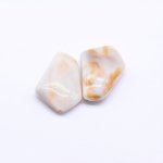 アクリルビーズ 不規則 2つ穴 18×25mm アイボリー【100ヶ】