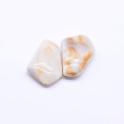 アクリルビーズ 不規則 2つ穴 18×25mm アイボリー【100ヶ】