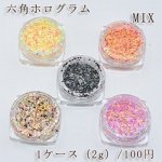 【2g】六角ホログラム MIX ネイルパーツ カラーミックス