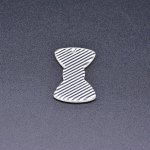 アクリルチャーム リボン 半クリア ストライプ ホワイト 20×32mm【50ヶ】