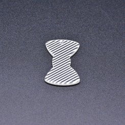アクリルチャーム リボン 半クリア ストライプ ホワイト 20×32mm【50ヶ】