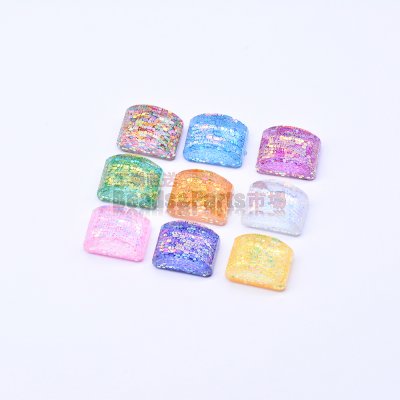 アクリルパーツ 半円 グリッター封入15×21mm【20ヶ(約74g】