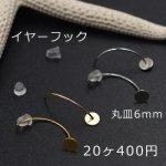 イヤーフック 丸皿6mm 10ペア（20個入）