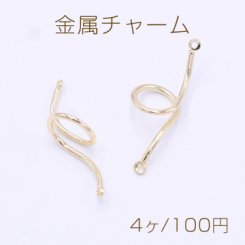 金属チャーム デザイン 2カン 13×35mm ゴールド【4ヶ】