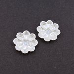 アクリルパーツ デコパーツ フラワー パール風 24x24mm ホワイト【50ヶ】