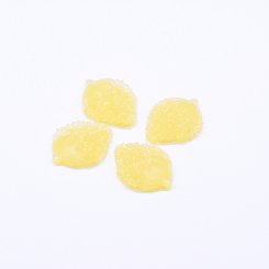 樹脂カボション デコパーツ レモン 貼付けパーツ つぶつぶ レモンイエロー 21×26mm【20ヶ】