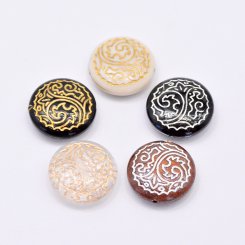 アクリルビーズ アンティーク調 コイン 26mm【500g】