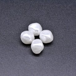 ABS製 パールビーズ 不規則 パールホワイト 9×10mm 【100ヶ】